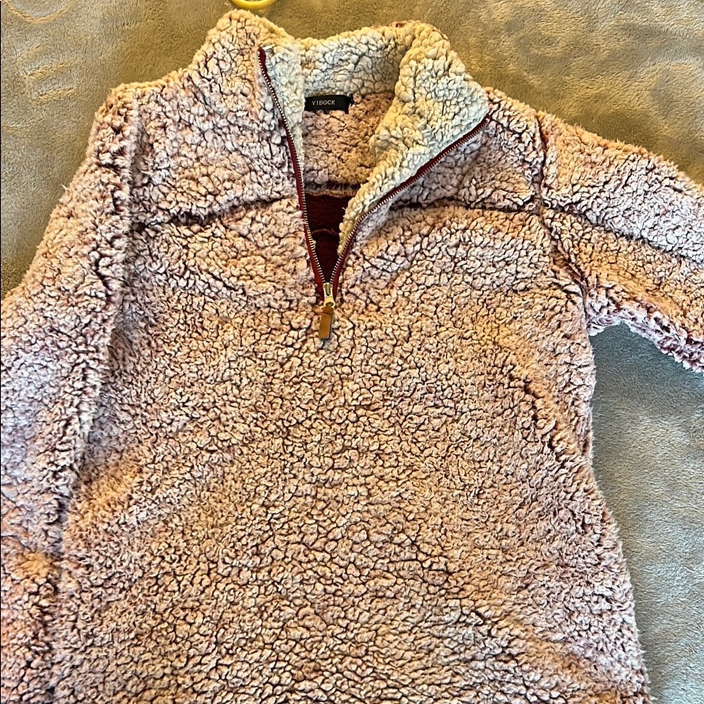 Cream Teddy Jacket Cozy Quarter-Zip